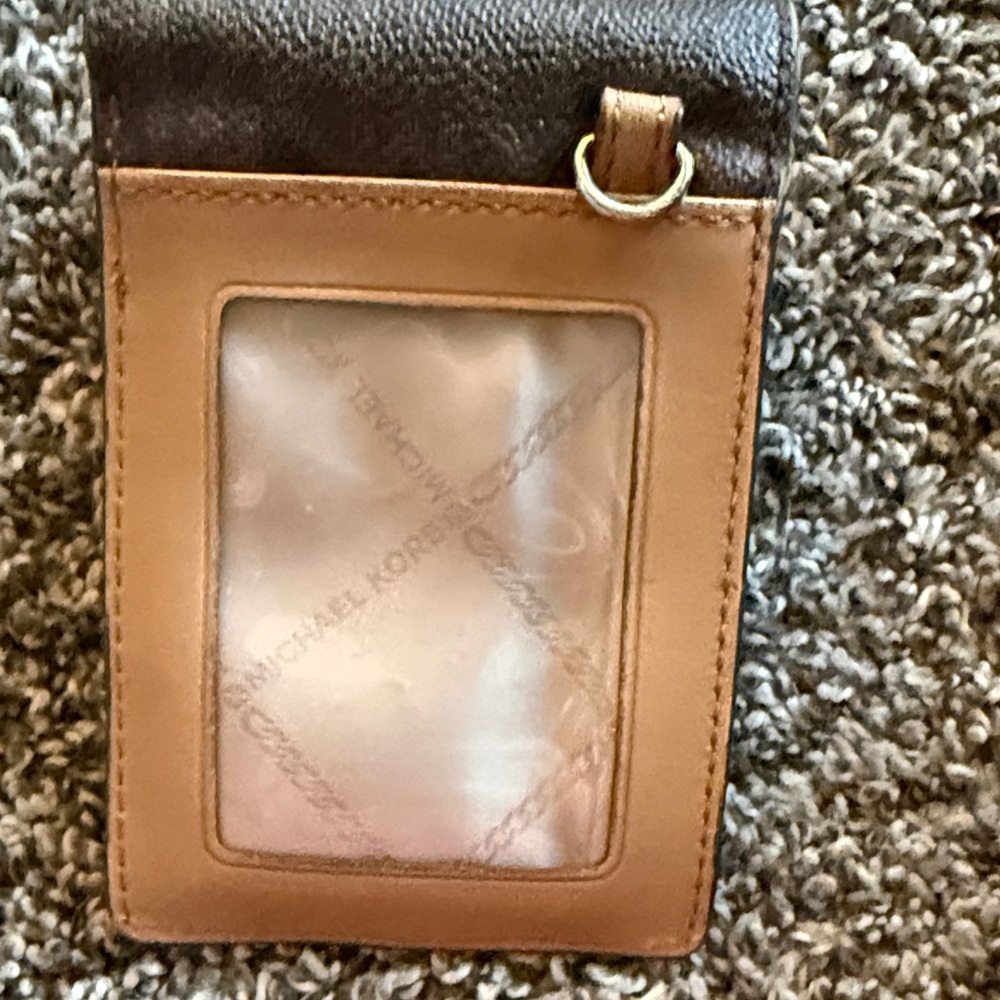 Michael Kors Signature Card Holder Wristlet with Gold Accent - Picture 2 of 3